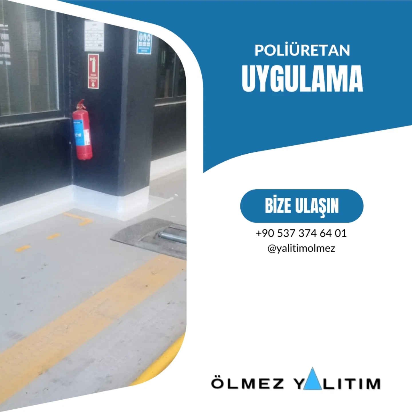 Poliüretan zemin kaplama uygulaması — otopark