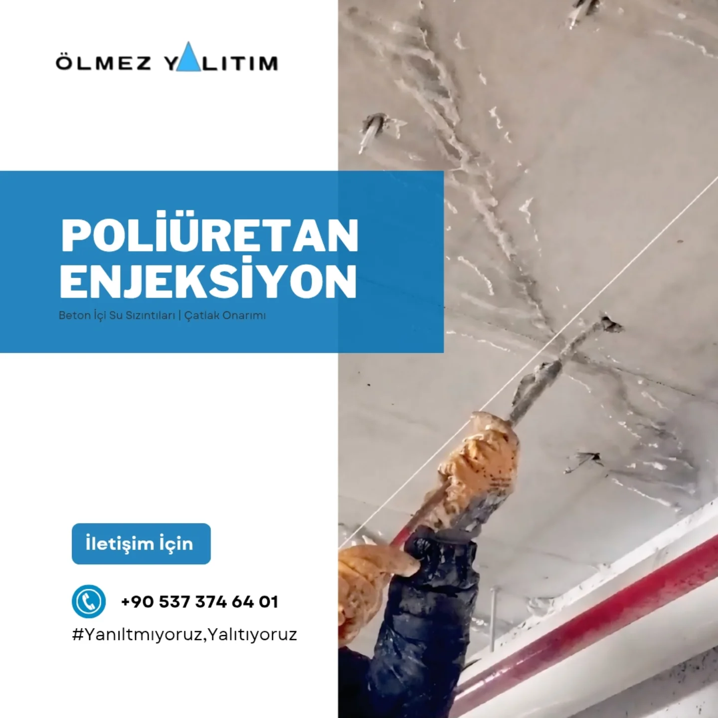 Poliüretan enjeksiyon — tavan çatlak onarımı