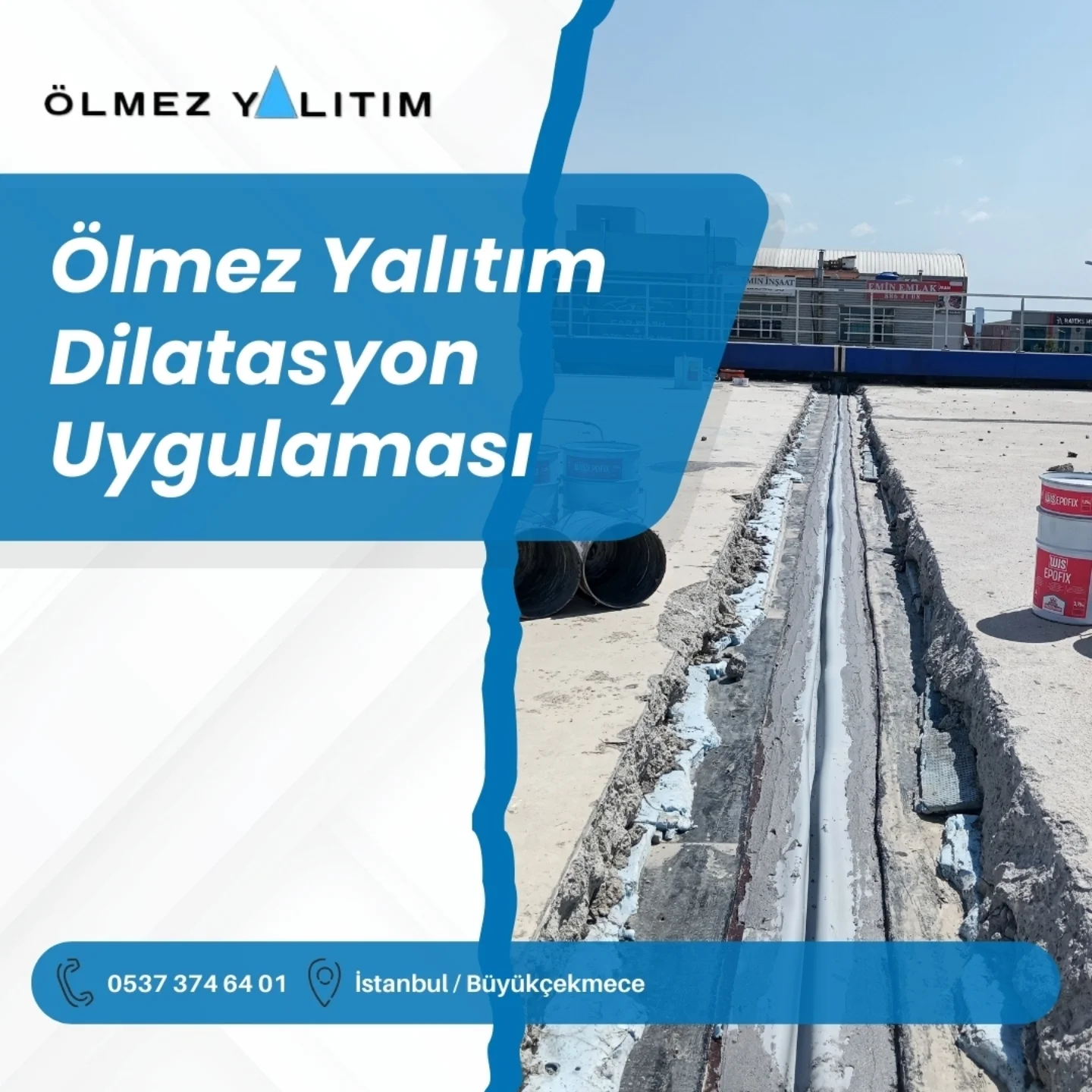 Dilatasyon derzi uygulaması — çatı izolasyonu, İstanbul